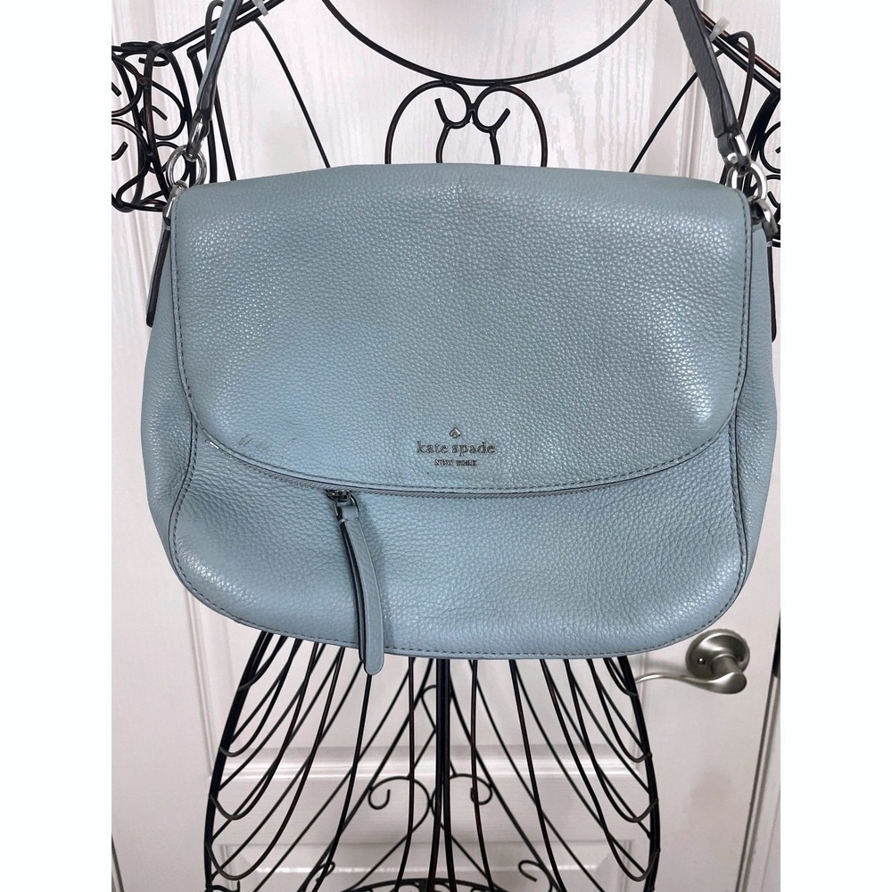 Kate Spade NY Jackson Medium Flap Crossbody Shoulder Bag Tiffany Blue Leather